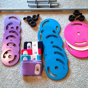 Booty band set of bar bells and weights